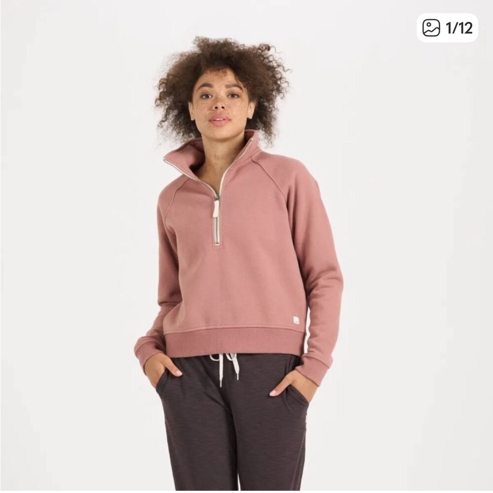Vuori Restore Half-Zip pullover- dusty pink